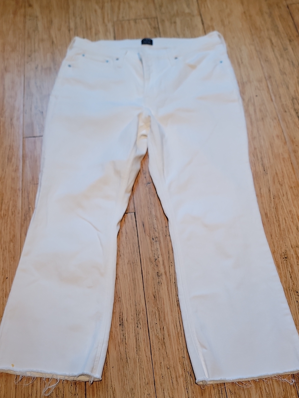 J. Crew White Wide-Leg Cropped Jeans